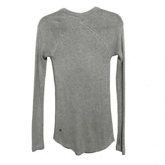 Lululemon Sweater 6 Cabin Yogi Heathered Grey Ribbed Knit Cashmere Blend Long - Picture 5 of 6